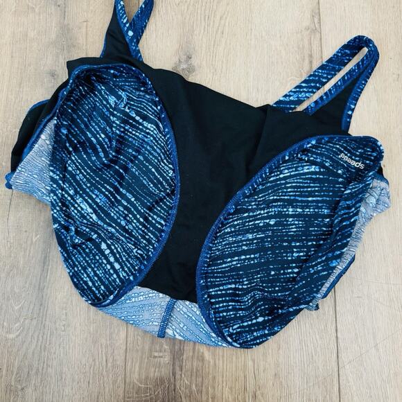 Speedo Blue Cross Back One Piece Swim Suit Women’s Size L - Picture 5 of 6